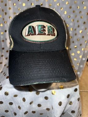 AER Logo Black & Cream Baseball Cap